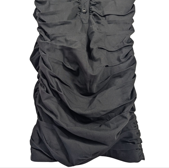Byron Lars Beauty Mark Black Ruched Bodycon Midi Dress Size 2 Cocktail Party - Picture 8 of 15